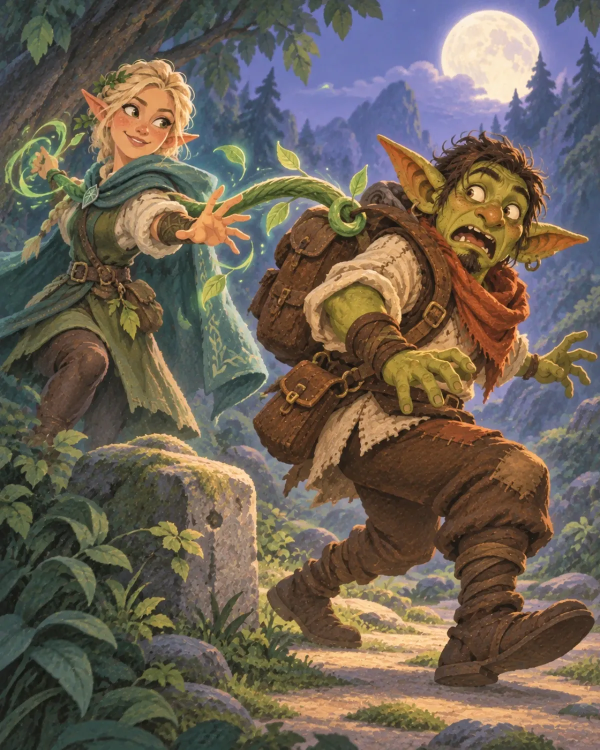 Card art of vine magic curling through the forest.